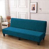 billiga Sofföverdrag-jacquard futon överdrag bäddsoffa överdrag enfärgad utan armstöd bäddsoffa överdrag hög elastisk hopfällbar möbel skyddsöverdrag
