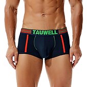 cheap Men&#039;s Boxers Underwear-Men&#039;s 1 PCS Boxers Underwear Boxer Shorts Patchwork 90% Cotton Breathable Soft Comfortable Color Block Letter Mid Rise Black White