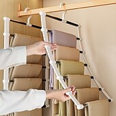 Недорогие Вешалка для одежды-Подвесная вешалка для брюк Cloud ladder, многофункциональная многослойная бесшовная система хранения, зажим для брюк из нержавеющей стали для складывания и подвешивания