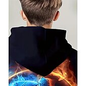 billiga Pojkens 3D Sporter &amp; Spel-Pojkar 3D Grafisk Huvtröja Långärmad Vår Höst Mode Streetwear Barn 4-12 år Huva Utomhus Ledigt Dagligen Normal