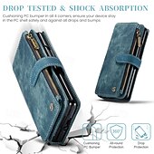 abordables Carcasas Samsung-Funda para teléfono Samsung Galaxy Z Fold 6 Z Fold 5 Z Fold 4 Z Fold 3 funda de billetera con soporte de pie cremallera retro TPU PU cuero