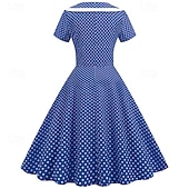 economico Vestiti-Elegante Classico Anni 1950 Vestito A Pois Linea ad A Costume Per donna San Valentino Evento / Festa Data Tè Adulti Vestito Primavera &amp; Estate