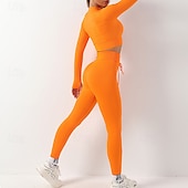 abordables Conjuntos y Monos-Mujer Conjunto de Ropa Fitness Sujetador deportivo con medias Mono de Fitness 2 Piezas Color sólido Mallas Leggings Trajes de Yoga Negro Blanco Yoga Aptitud física Entrenamiento de gimnasio Alta