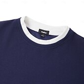 economico T-shirt in maglia waffle-Per uomo Maglietta Waffle Felpa Pullover Maglietta Camicia a Maniche Lunghe Manica Lunga Girocollo Autunno Primavera &amp; Autunno Semplice Moda Designer Essenziale Moda Finto due pezzi Vacanza