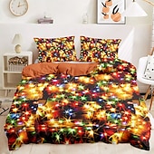 economico 100% cotone-set copripiumino colorato per capodanno 100% cotone, tessuto morbido e traspirante, design vivace e festoso, include copripiumino e federe, ipoallergenico e delicato sulla pelle, lavabile in lavatrice, resistente