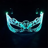 cheap Decorative Lights-Acrylic LED Glasses Mask- Lighted Up Festive Party Cheer Butterfly Glasses, KTV Bar Glasses with Colorful Changes Button Battery Powered - 1PC