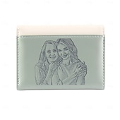 economico Per le donne-Portafoglio in PU inciso personalizzato miglior regalo per mamma – Regalo di matrimonio personalizzato per coppia portafoglio in pelle a pieghe con foto floreale per lei regalo per matrimonio festa