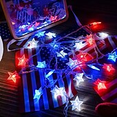 cheap Plug String Lights-RGB Pentagram String Lights with 13 Keys Remote Controller 100-800 LEDs &amp; 12m-30m Fairy Lights for Outdoor Camping Holiday 31V
