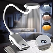 baratos Luzes de leitura-luz de leitura recarregável de alumínio - 3 cores, 3 níveis de brilho, mini luz de livro de encaixe, luz anti-azul, design flexível e dobrável para cabeceira, estudo e leitura noturna