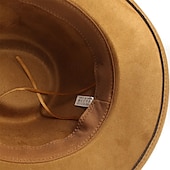 abordables Chapeaux homme-Homme Chapeau de soleil Chapeau de cowboy Chapeau Fedora Trilby Noir Chameau Laineux Le style rétro Mode 18ème siècle État du Texas du quotidien Le thème de la fête Couleur unie / unie Ecran Solaire