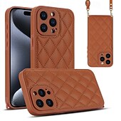 economico Cover per iPhone-telefono Custodia Per iPhone 15 Pro Max Plus iPhone 14 13 12 11 Pro Max Plus iPhone 13 12 11 Pro Max Per retro con cordino con cinturino da polso Resistente agli urti Retrò TPU pelle sintetica