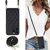 economico Cover per iPhone-telefono Custodia Per iPhone 15 Pro Max Plus iPhone 14 13 12 11 Pro Max Plus iPhone 13 12 11 Pro Max Per retro con cordino con cinturino da polso Resistente agli urti Retrò TPU pelle sintetica
