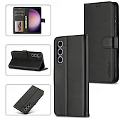 お買い得  サムスン用ケース-Samsung Galaxy S24 S24 Ultra Plus S24 FE S23 S22 S21 S20 Ultra Plus FE S25 Ultra用のスタンドホルダー、マグネットカードスロット、レトロTPU PUレザーのフリップカバー