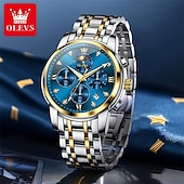 cheap Quartz Watches-New Olevs Brand Stainless Steel Band Men&#039;S Business Watch Calendar Luminous Chronograph Multifunction Simple Leisure Quartz Watch Fashion Waterproof Sports Men&#039;S Wristwatch