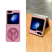お買い得  サムスン用ケース-電話 ケース 用途 サムスンのギャラクシー Zフリップ6 Z Flip 5 Z Flip 4 バックカバー スタンド付き 磁石バックル ワイヤレス充電をサポート レトロ風 PC