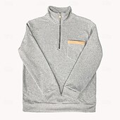 levne Základní mikiny_-Pánské Mikina Čtvrtletní mikina na zip Černá Armádní zelená Rubínově červená Námořnická modř Světle šedá Poloviční zip Bez vzoru Kapsy Sporty a outdoor Denní Dovolená Na běžné nošení Taktická Jaro