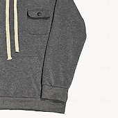 abordables sudaderas basicas hombre-Hombre Sudadera Sudadera con capucha de lana Sudadera táctica con capucha Negro Verde Ejército Caqui Gris Ligero Gris Oscuro Con Capucha Plano Bolsillo Casual Diario Ropa de calle Básico Casual
