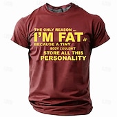  Herren T-Shirt Lustige Grafik 'Ich bin dick weil der kleine Körper all diese Persönlichkeit nicht speichern konnte' Kurzarm Humor Wortspiel