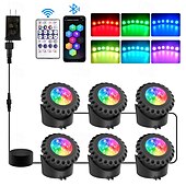 お買い得  水中ライト-1個 6ヘッド RGB 水中ライト - リモート &amp; Bluetooth アプリ制御 LED プールライト、RGB カラー変更、IP68 防水、プール、水槽、噴水用、米国プラグ