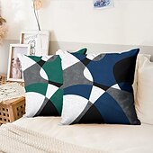 billige geometrisk stil-argyle mønster dekorative putetrekk 1 stk myk firkantet putetrekk putetrekk for soverom stue sofa sofa stol svart grå hvit rød