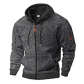 abordables sweats à capuche basiques pour hommes-Homme Sweat à capuche Sweat à capuche zippé Sweat à capuche tactique Rouge vin Vert Véronèse bleu marine Gris Clair Gris foncé Capuche Plein Sport &amp; Loisir du quotidien Vacances Vêtement de rue Frais