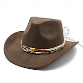 economico Cappelli da uomo-Per uomo Cappello da sole Cappello da cowboy Cappello Fedora Trilby Nero Cammello Lanetta Stile vintage Di tendenza 18esimo secolo Stato del Texas Giornaliero Festa a tema Tinta unita / tinta unita