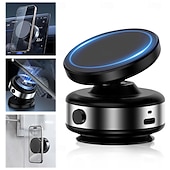 abordables Chargeurs de voiture-Support de téléphone portable magnétique à ventouse électrique réglable à 360 degrés, mains libres, pour voiture/salle de sport/miroir/surface lisse, compatible avec l&#039;iPhone Magsafe