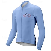 billiga Tröjor för män-Herr Cykeltröja Grafisk Bokstav &amp; Nummer Långärmad Cykel T-shirt Tröja med 3 bakfickor Bergscykling Snabb tork Anatomisk design Uppsugande Andningsfunktion sporter Mörkrosa Vit Rosa Kläder