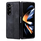 お買い得  サムスン用ケース-電話 ケース 用途 サムスンのギャラクシー Zフォールド6 Z Fold 5 Z Fold 4 Z Fold 3 バックカバー 耐衝撃 レトロ風 TPU PUレザー