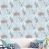 billiga Tapeter-1 rulle 3d europeisk damast icke självhäftande tapet präglad sovrum sänggavel vardagsrum bakgrund väggdekoration vattentät tapet 950x53cm/374x20.87inch