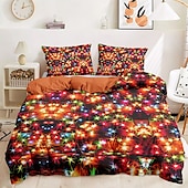 economico 100% cotone-set copripiumino colorato per capodanno 100% cotone, tessuto morbido e traspirante, design vivace e festoso, include copripiumino e federe, ipoallergenico e delicato sulla pelle, lavabile in lavatrice, resistente