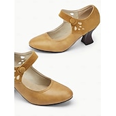 cheap 1930s-Women&#039;s 1930s Vintage Style Mary Jane Pumps with Cutout Design and Mid-Heel, Comfortable Dress Shoes for Office and Formal Events