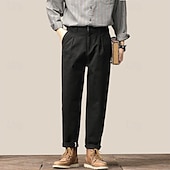 economico Pantaloni Elite da Uomo-Per uomo Joggers Pantaloni a carota affusolati Tasca Tinta unica Lunghezza intera All&#039;aperto Vacanza Feste Vacanza Vintage CachiA Nero Micro-elastico