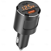 お買い得  車用充電器-sc01 qc3.0 usbc type-c デュアルポート ミニカーチャージャー 急速充電 FM トランスミッター プレーヤー 3.1a 急速充電 usb チャージャー付き