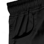 baratos Calças Cargo-Men's Joggers Trousers Cargo Sweatpants Pocket Drawstring Elastic Waist Plain Comfort Sports Outdoor Daily Fashion Casual ArmyGreen Black Micro-elastic