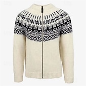 preiswerte Herren Strickjacke-Herren Strickjacke Kurzer Pullover Zip Pullover Reißverschluss Strickpullover Gerippt Stricken Normale Oberteile Patchwork Tasche Farbblock Ständer Modisch Klassisch Urlaub Freizeitskleidung