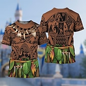 olcso Rajzfilm- és filmfigura grafika-Moana Maui Póló 3D Karakter Grafikus Kompatibilitás Páros Férfi Női Felnőttek Farsang Álarcos mulatság 3D nyomtatás Parti Alkalmi / Napi