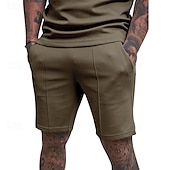 abordables Pantalones cortos de sudor-Hombre Pantalones cortos de sudor Pantalón corto Pantalones cortos de verano Bermudas Correa Cintura elástica Plano Comodidad Transpirable Corto Diario Carrera Gimnasia Deportes Ropa Deportiva Negro