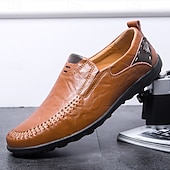 abordables Chaussures sans lacets &amp; mocassins-Mocassins à enfiler en similicuir marron clair pour hommes avec détails cousus à la main – chaussures décontractées confortables pour le travail, les voyages et le quotidien