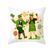 ieftine Husa de perna de vacanta-husă de perne decorativă ziua Sfântului patrick 1 bucată shamrock husă de pernă pătrată moale față de pernă pentru dormitor living canapea canapea scaun