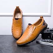 abordables Chaussures sans lacets &amp; mocassins-Mocassins à enfiler en similicuir marron clair pour hommes avec détails cousus à la main – chaussures décontractées confortables pour le travail, les voyages et le quotidien