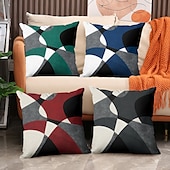 billige geometrisk stil-argyle mønster dekorative putetrekk 1 stk myk firkantet putetrekk putetrekk for soverom stue sofa sofa stol svart grå hvit rød