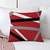 cheap Geometric Style-Argyle Pattern Decorative Toss Pillows Cover 1PC Soft Square Cushion Case Pillowcase for Bedroom Livingroom Sofa Couch Chair Black Grey White Red