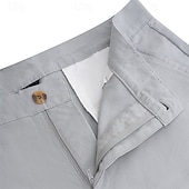 preiswerte Geschäft-Herren Leinenhosen Hose Anzughose Sommerhose Knöpfe Fronttasche Gerader Schnitt Einfach Komfort tragbar Volle Länge Lässig Täglich Geschäft Urlaub Mode Schwarz Weiß Unelastisch