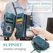 abordables Carcasas Samsung-Funda para teléfono Samsung Galaxy Z Fold 6 Z Fold 5 Z Fold 4 Z Fold 3 funda de billetera con soporte de pie cremallera retro TPU PU cuero