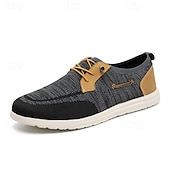 cheap Men&#039;s Sneakers-Men&#039;s Grey Knit Sport Shoes with Leather Accents and Lace-Up Design – Comfortable Casual &amp; Outdoor Footwear