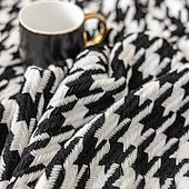 economico Coperte e plaid-coperta con lavorazione a pied de poule modello classico e senza tempo coperta resistente e morbida perfetta per letti, divani o sedie aggiunge un tocco sofisticato all&#039;arredamento della tua casa