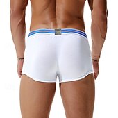 cheap Men&#039;s Boxers Underwear-Men&#039;s 1 PCS Boxers Underwear Boxer Shorts Patchwork 90% Cotton Breathable Soft Comfortable Color Block Letter Mid Rise Black White