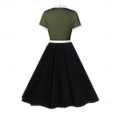 billiga Klänningar-Retro / vintage Femtiotal Cocktail klänning Klänningar Flare Klänning Maskeradkläder Dam Maskerad Fest Möhippa Festival Vuxna Klänning Hemkomstklänningar