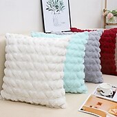 abordables Cubierta de cojín de vacaciones-Funda de almohada decorativa con forma de corazón de peluche para el día de San Valentín, 1 funda de cojín cuadrada suave, funda de almohada para dormitorio, sala de estar, sofá, sillón